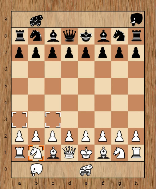 Black & White Musketeer Chess Variant Kit Cannon & Leopard 